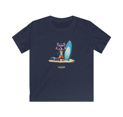 Surfer Waschbär - Kinder T-Shirt