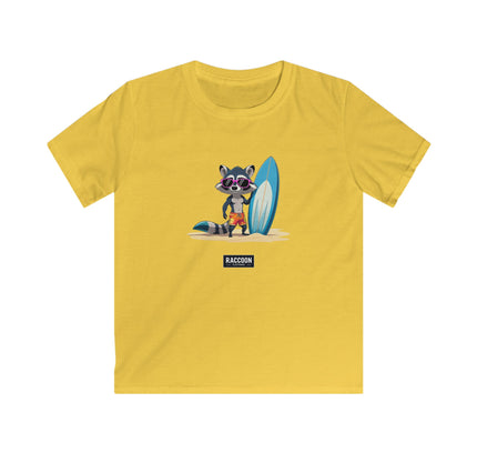 Surfer Waschbär - Kinder T-Shirt