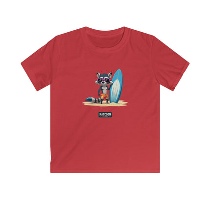 Surfer Waschbär - Kinder T-Shirt