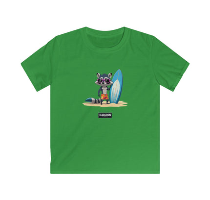 Surfer Waschbär - Kinder T-Shirt